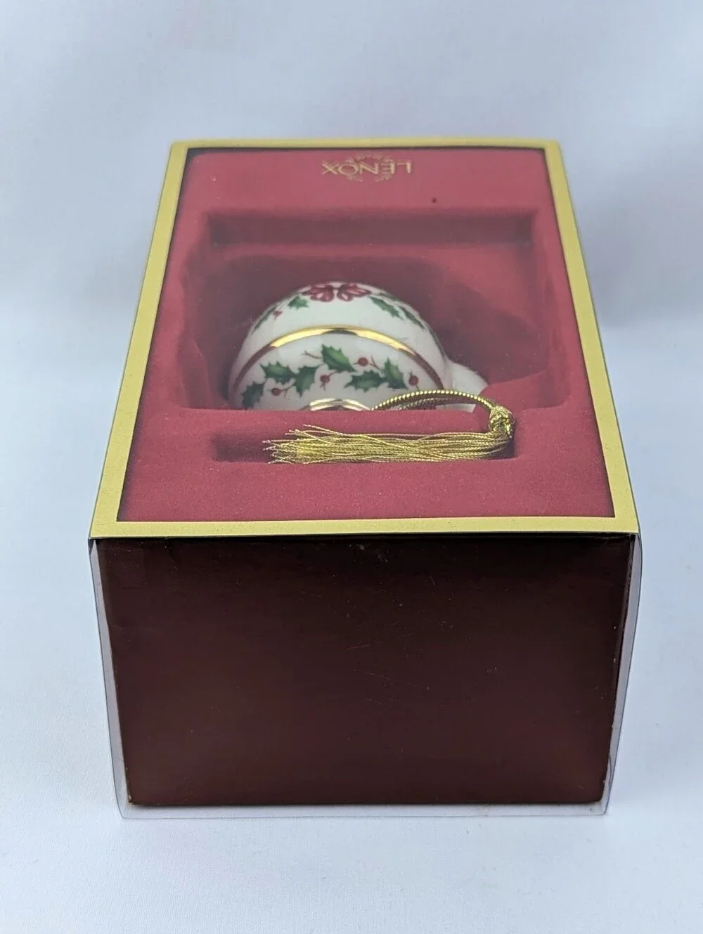 Lenox Holiday Tea Kettle Porcelain Ornament Christmas Holiday Gift Boxed